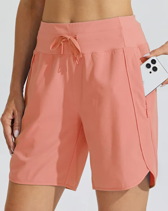 Midjereise Treningsshorts Med Magekte