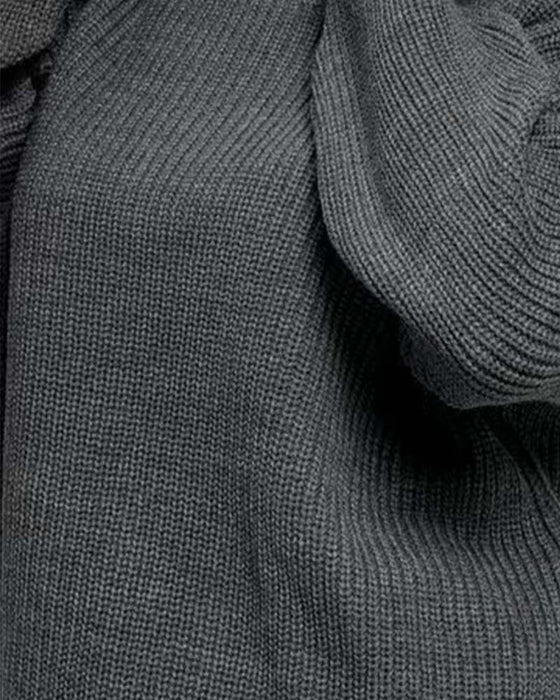 Cardigan Solid Farge Lang Erme Kort