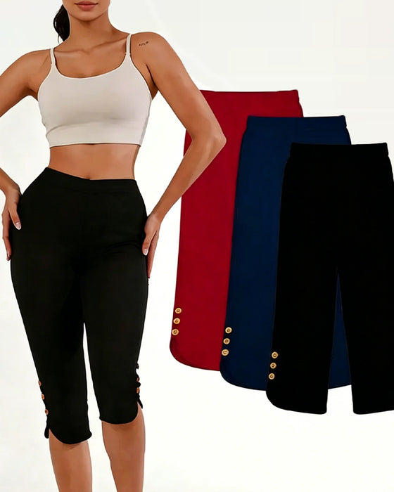 Leggings Ensfarget Slim-Fit Avkortet