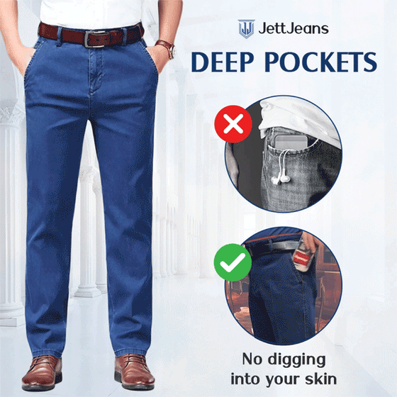 Herre Klassisk Rett Passform Stretchjeans