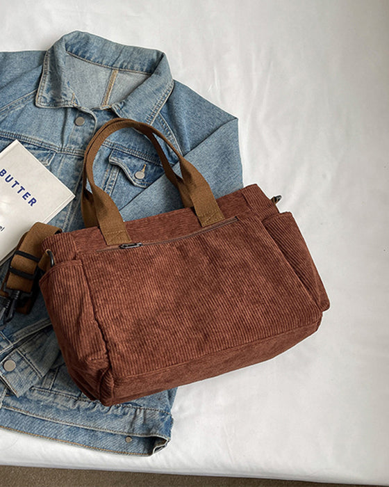 Ensfarget cordfløyelveske