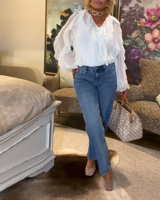 Rysjet, Luftig Skjorte I Ensfarget Design