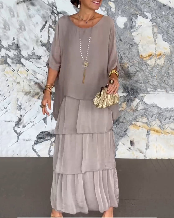 Kjole med kunstnerisk stil og løs passform