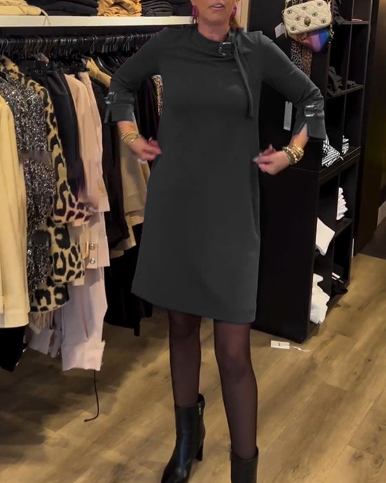 Elegant kjole med rund hals