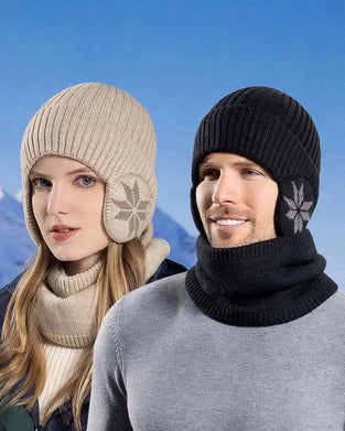 Vinter lue skjerf sett varm strikket lue