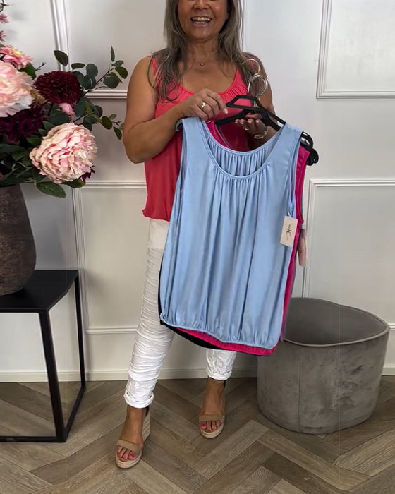 Topp Uten Ermer Ensfarget Foldet