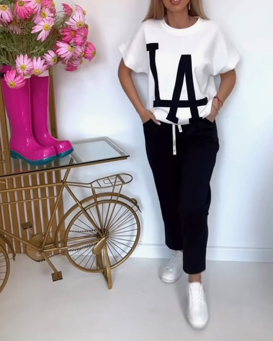 Sett Casual Letter Print Sports