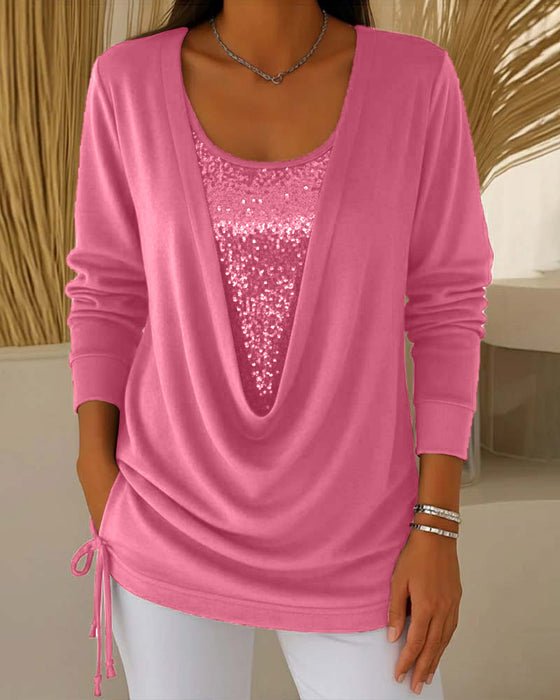 Topp Med Paljetter Og Kontrastfarger I Tofarget Look