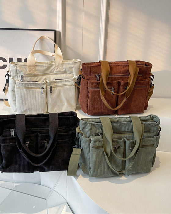 Ensfarget cordfløyelveske