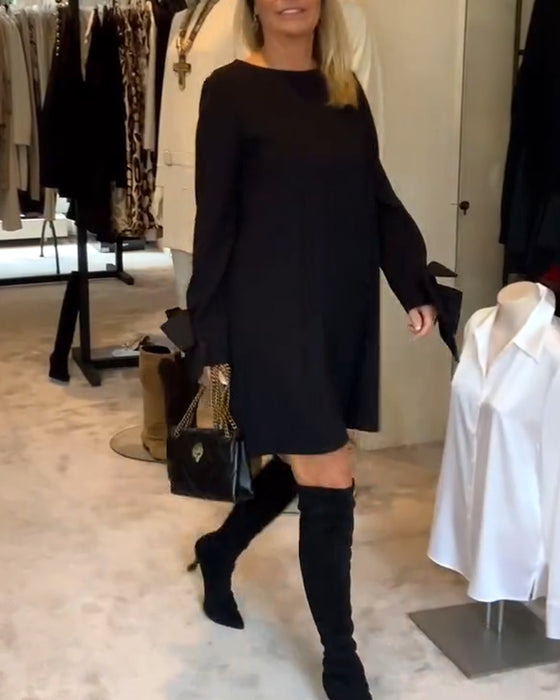 Kjole Modig Rund Hals Sløyfe Erm