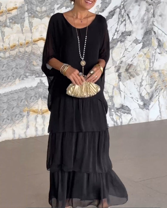 Kjole med kunstnerisk stil og løs passform