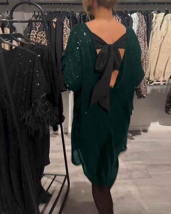 Kjole Elegant Ryggløs Paljett Med Stropper