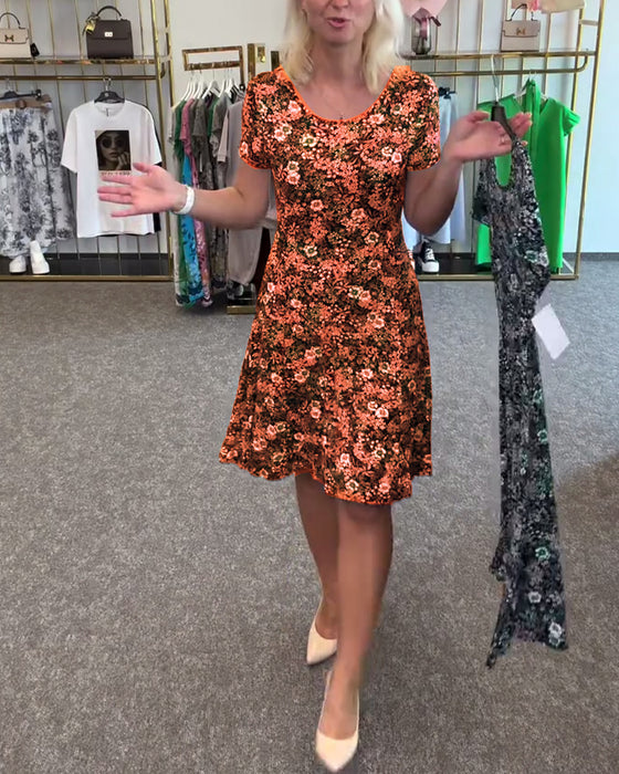 Kjole Stilfull Smal Midje Trykt