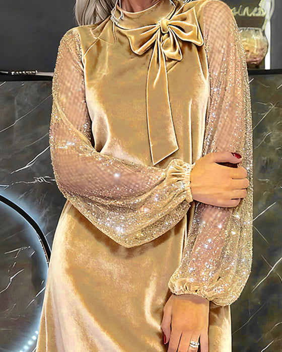 Elegant Kjole Med Lyktermer Og Lappverk