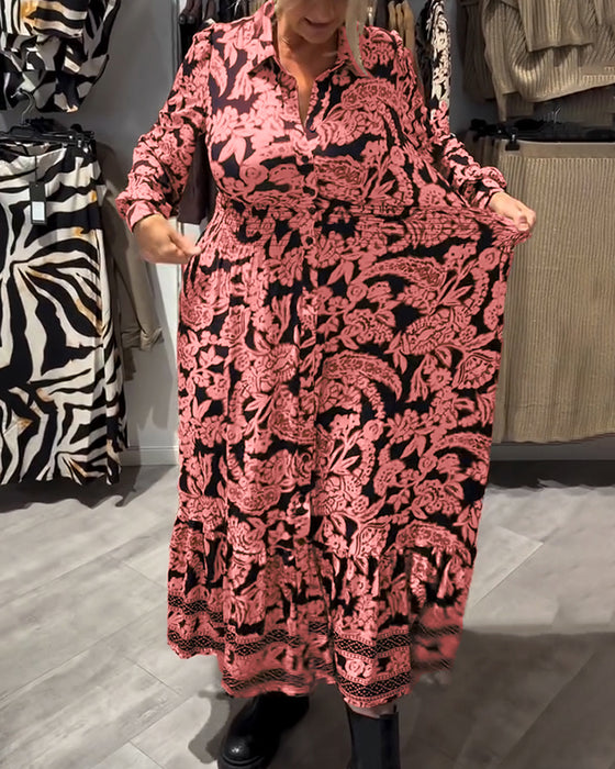 Motekjole Med Krage Og Trykk