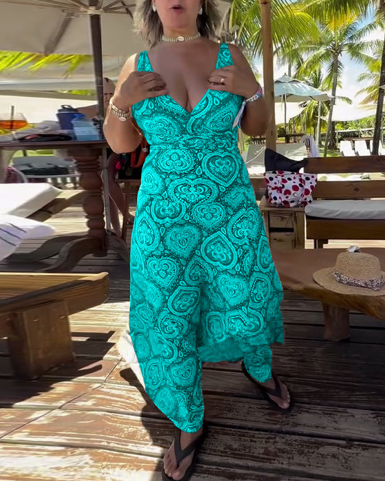 Badedrakt Stroppeløs Hjerte Ferieprint