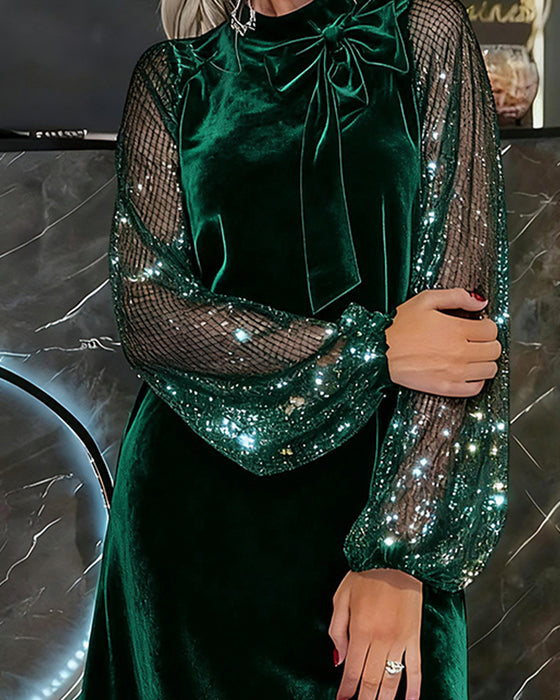 Elegant Kjole Med Lyktermer Og Lappverk