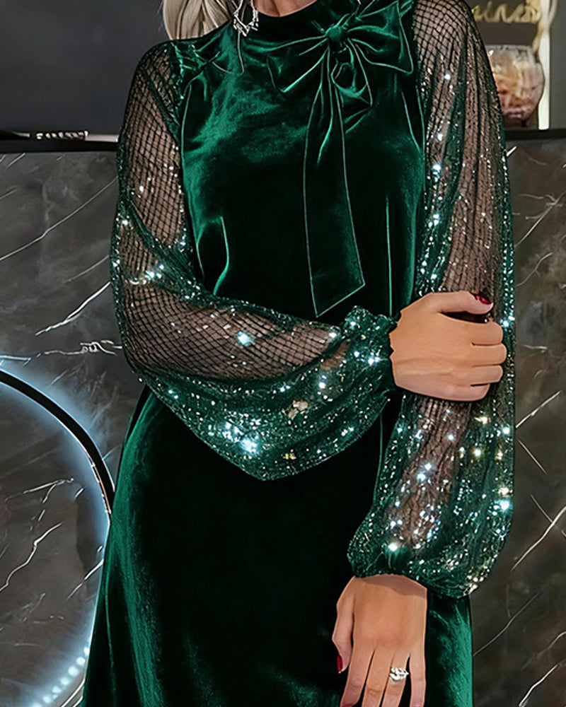 Elegant Kjole Med Lyktermer Og Lappverk