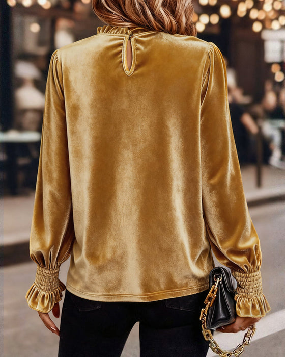 Topp Rysjet Fløyel Langermet