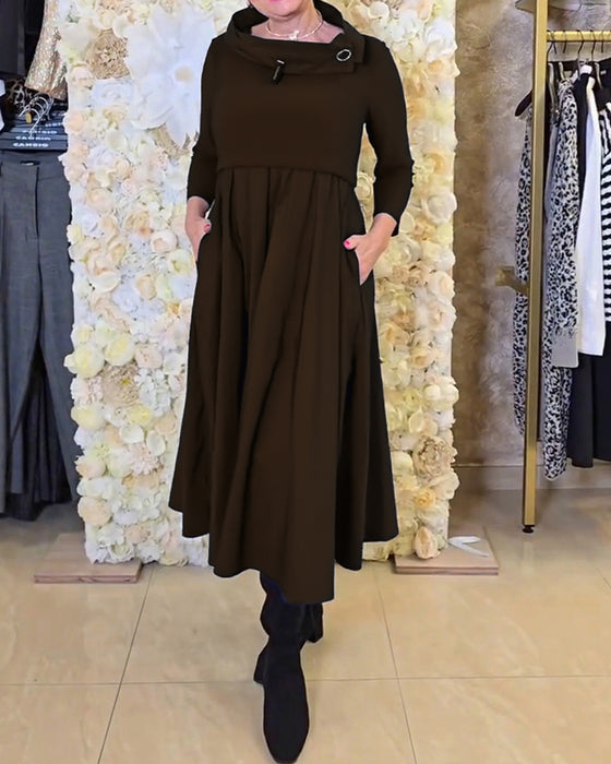 Kjole Modisch Street Ensfarget A-linje