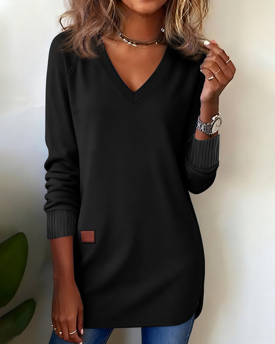 Moderne Sweatshirt Med V-Utringning