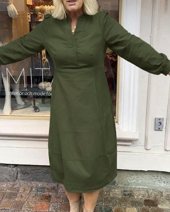 Kjole tilfeldig retro langermet