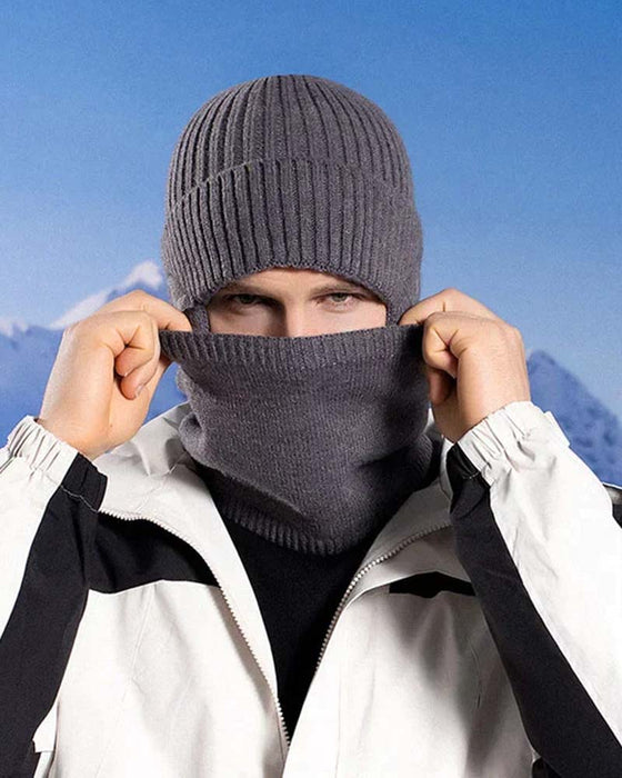 Vinter lue skjerf sett varm strikket lue