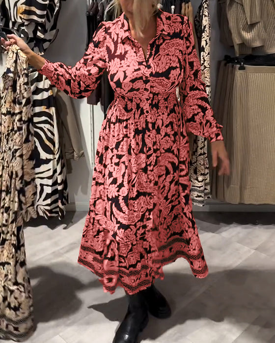 Motekjole Med Krage Og Trykk