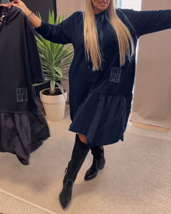 Langermet panel løs hettekjole