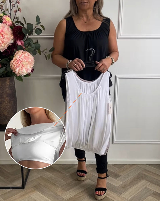 Topp Uten Ermer Ensfarget Foldet