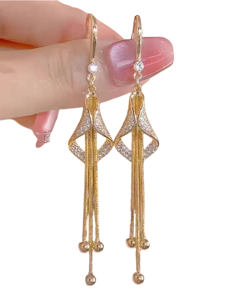 ✨ Øredobber Elegant Diamantformet Fringe 💎