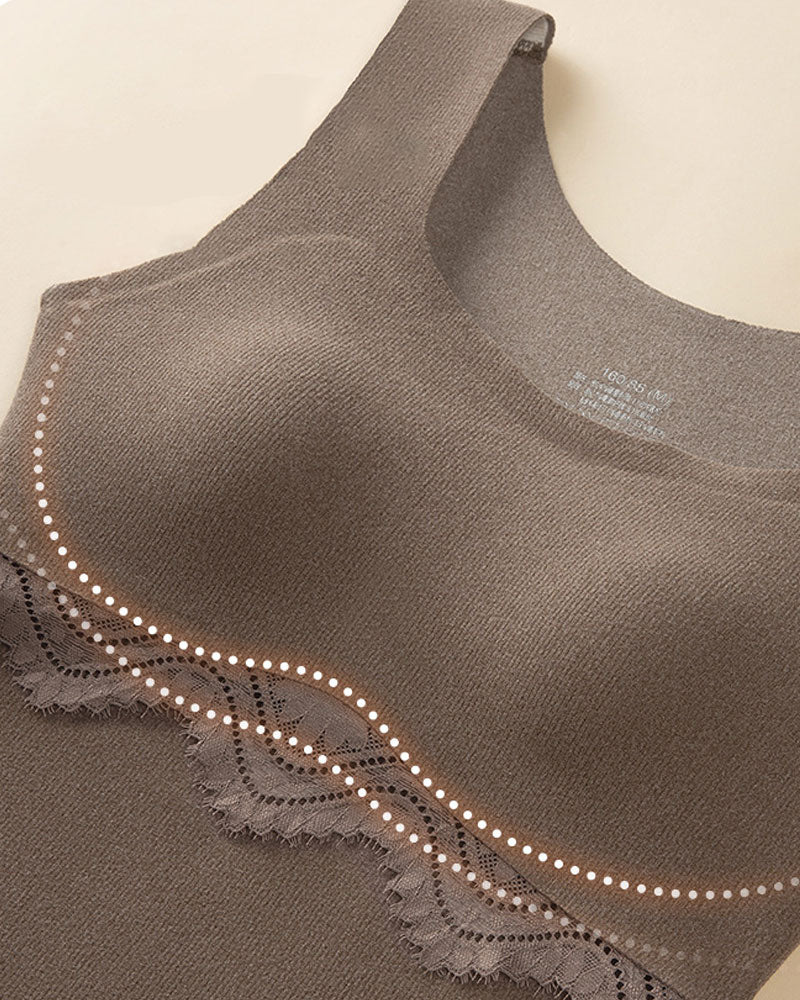 Tank Top Sømløs Termisk Innebygd Bh