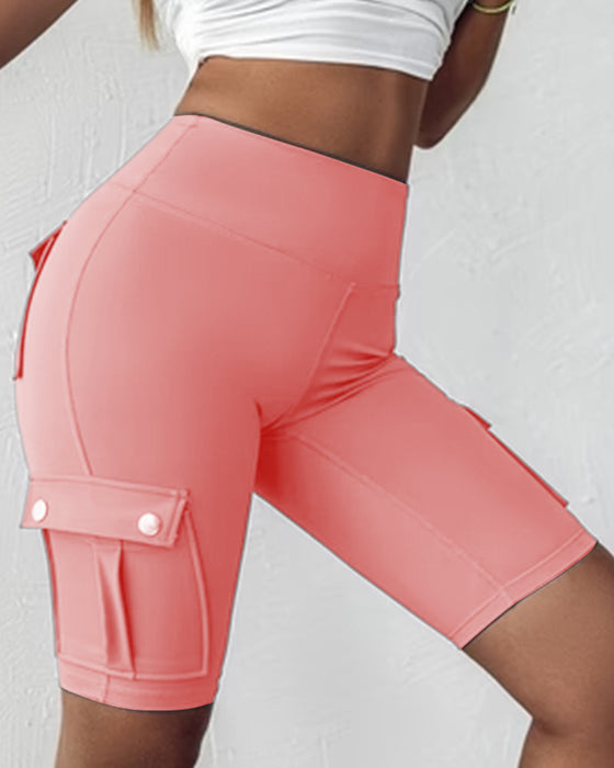 Shorts med høy midje og lommer