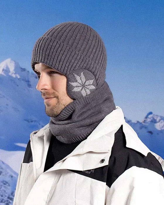 Vinter lue skjerf sett varm strikket lue