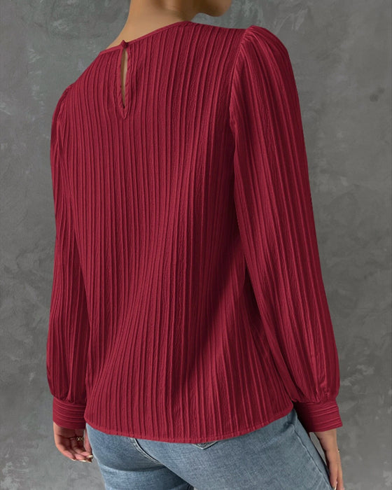 Solid bluse med lyktarm