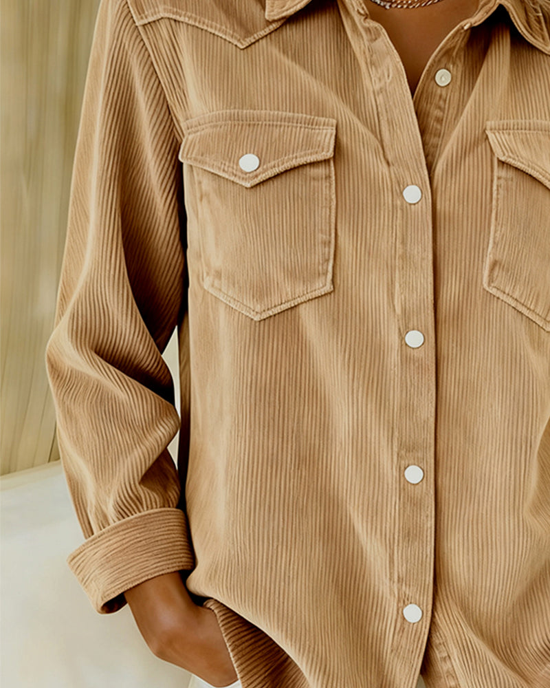 Langermet Skjorte Med Revers Og Knepping