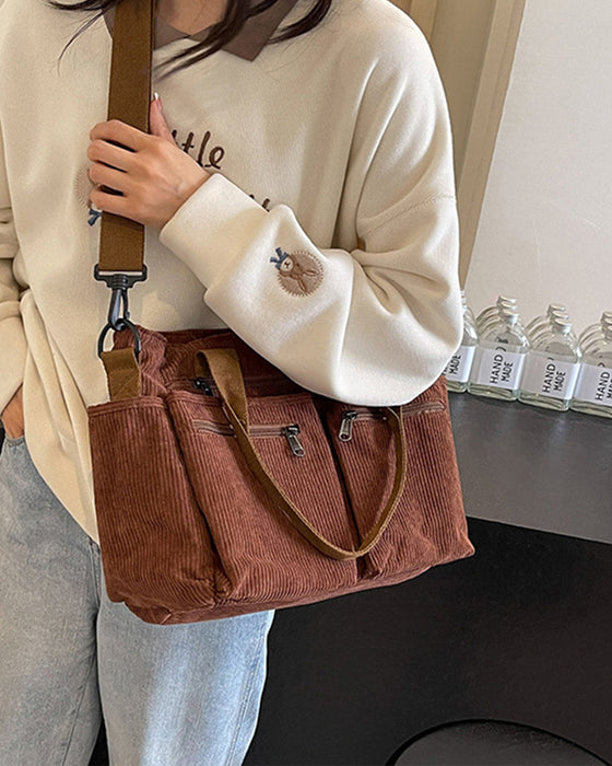 Ensfarget cordfløyelveske