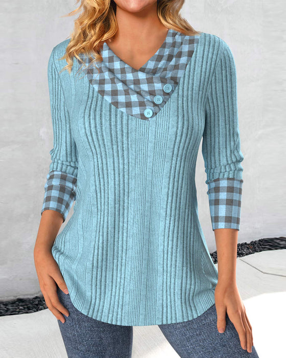 Ensfargede knapper Bluser