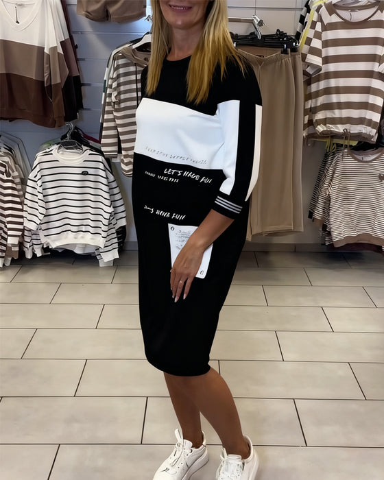 Kjole Med Kontrastfargede Paneler