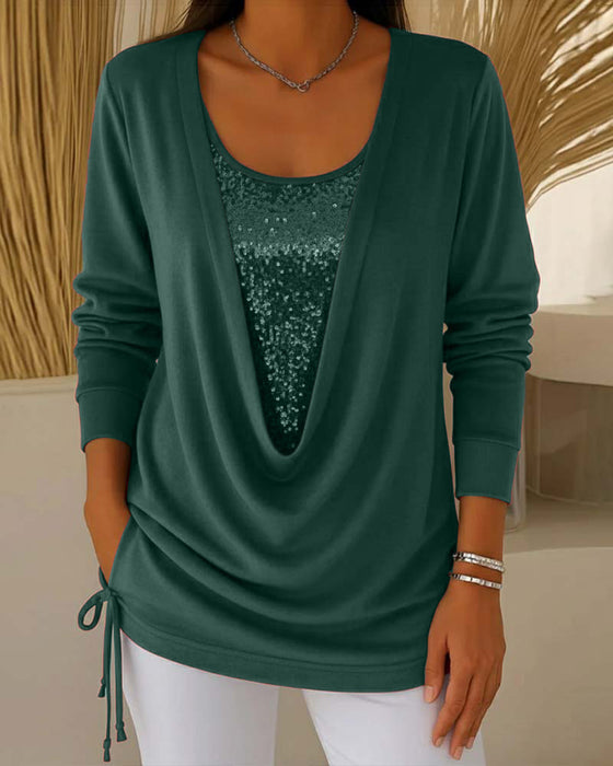 Topp Med Paljetter Og Kontrastfarger I Tofarget Look