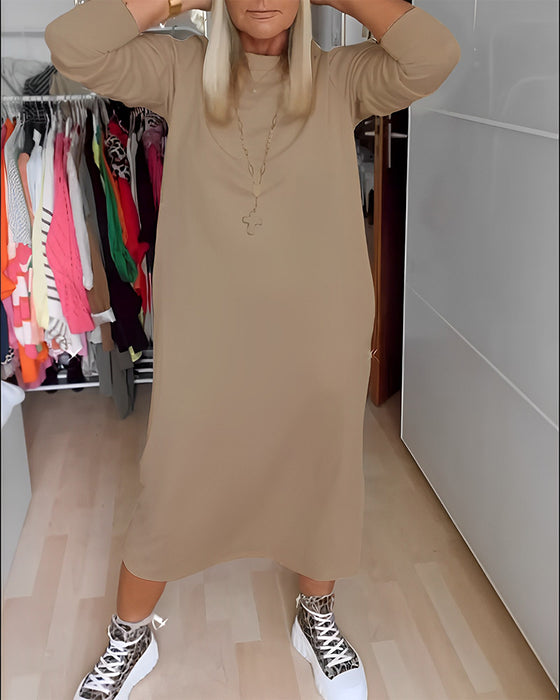 Kjole med rund hals og casual