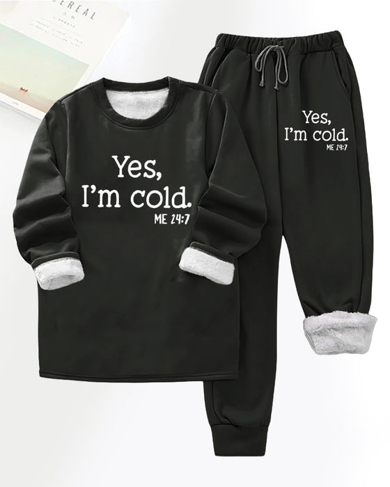 Fritidsbukser i fleece med bokstavtrykk