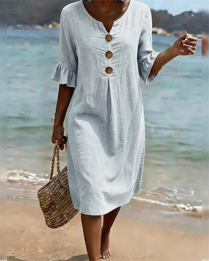 Kjole Lotus Blad Ermer Jeans