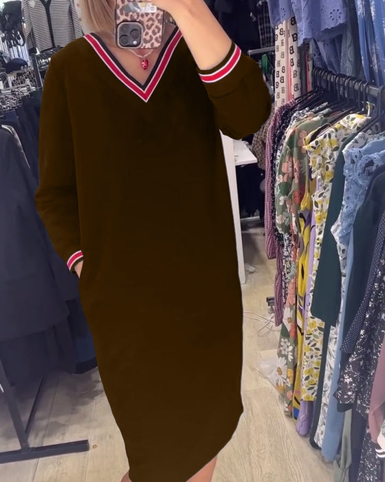 V-hals kjole med lommer