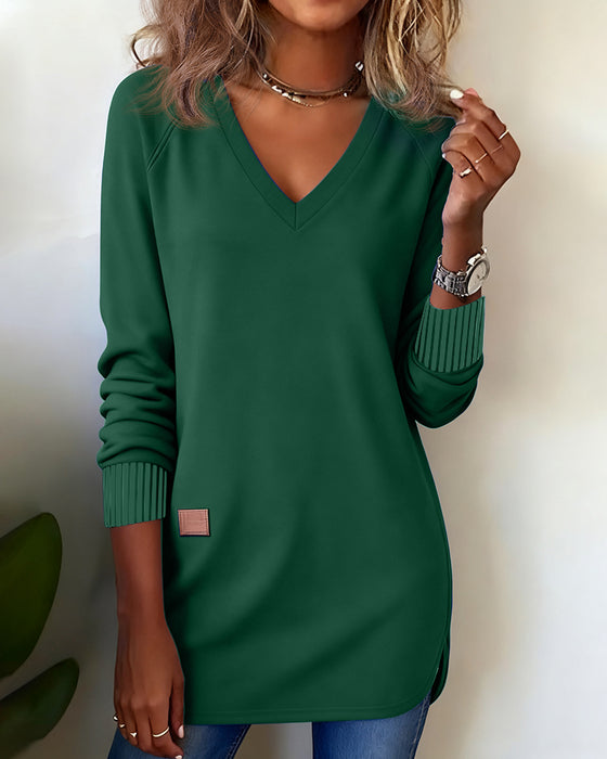 Moderne Sweatshirt Med V-Utringning