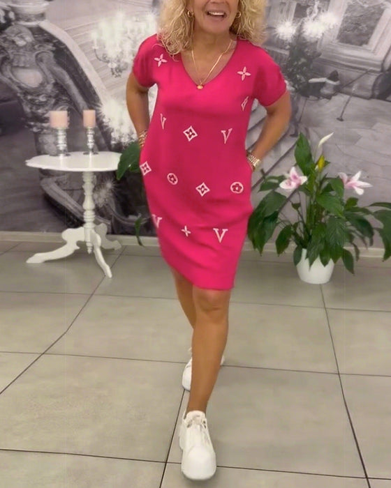 Kjole Mote V-Hals Kortermet