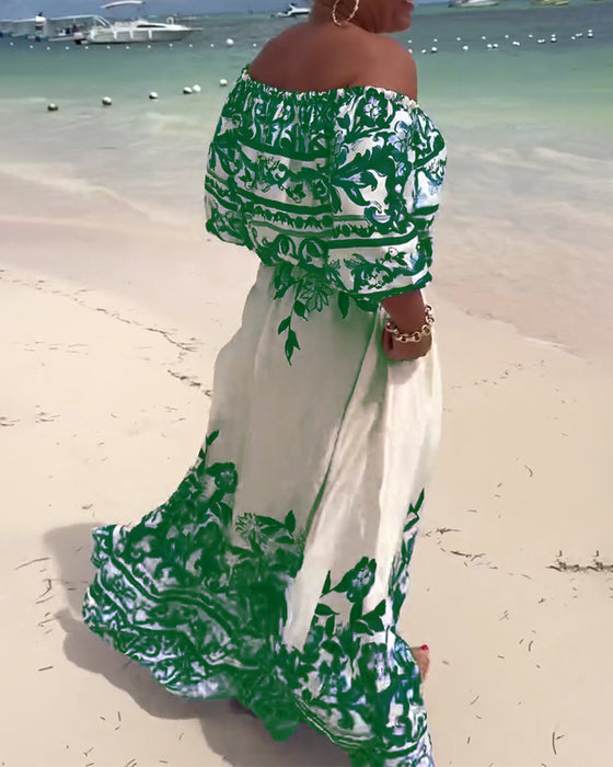 Kjole Off-Shoulder Trykt Resort