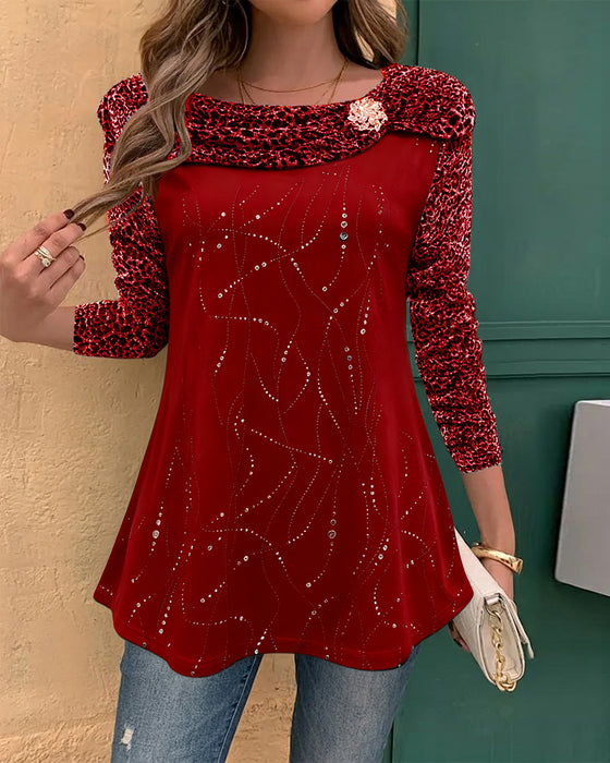 Langermet Topp Med Leopardmønster