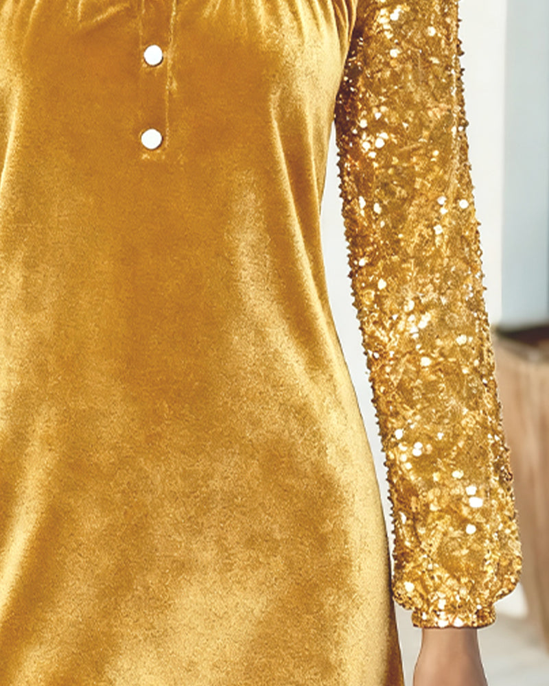 Paljettbelagt Fløyelspatchworkkjole