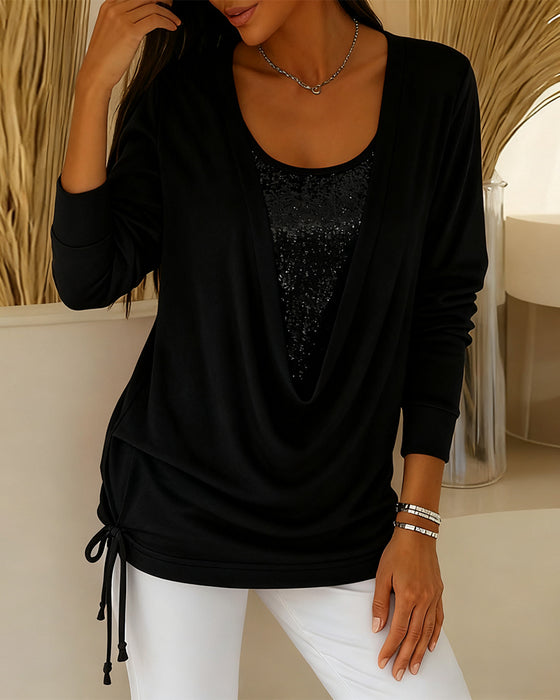 Topp Med Paljetter Og Kontrastfarger I Tofarget Look